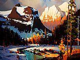 Michael O'Toole Evening on the Columbia Icefield Parkway painting